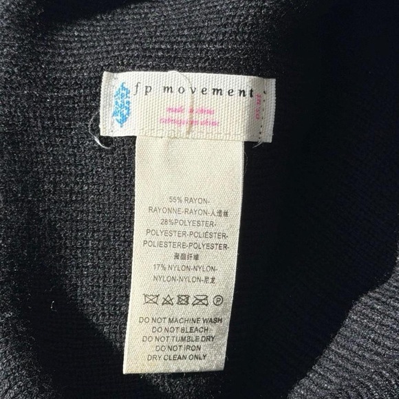 Free People Movement Embroidered Logo Iconic Buti Beanie in Black and White - Picture 3 of 3